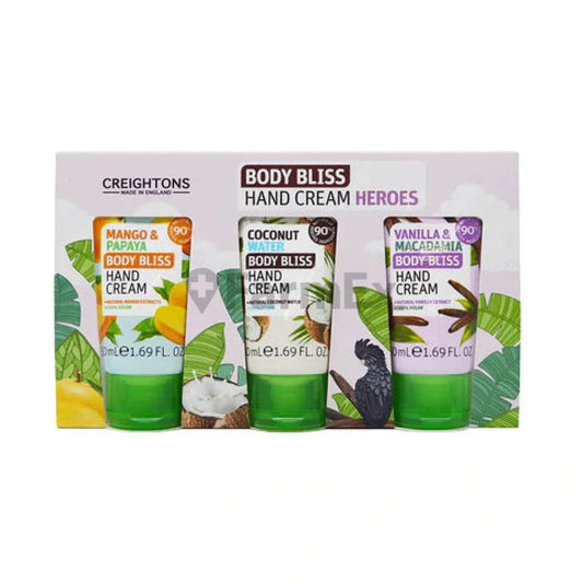 Pack 3 "Body Bliss Hand Cream Heroes" x 50 mL c/u Creightons 