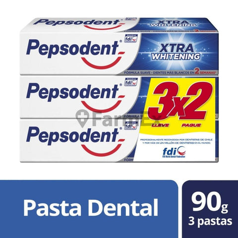 Pack 3 unidades Pasta Xtra Whitening Pepsodent x 90 g
