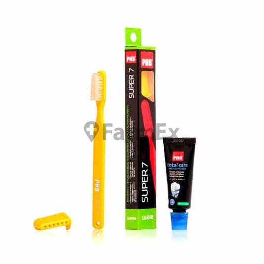 Pack Cepillo dental PHB Super 7 Suave + Pasta dental PHB Total Care x 15 mL PHB 