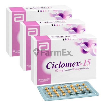 Pack Ciclomex 15 x 28 comprimidos tratamiento 3 meses ABBOTT 