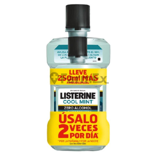 Pack Listerine Cool Mint Zero 500 ml + 250 ml J&J 