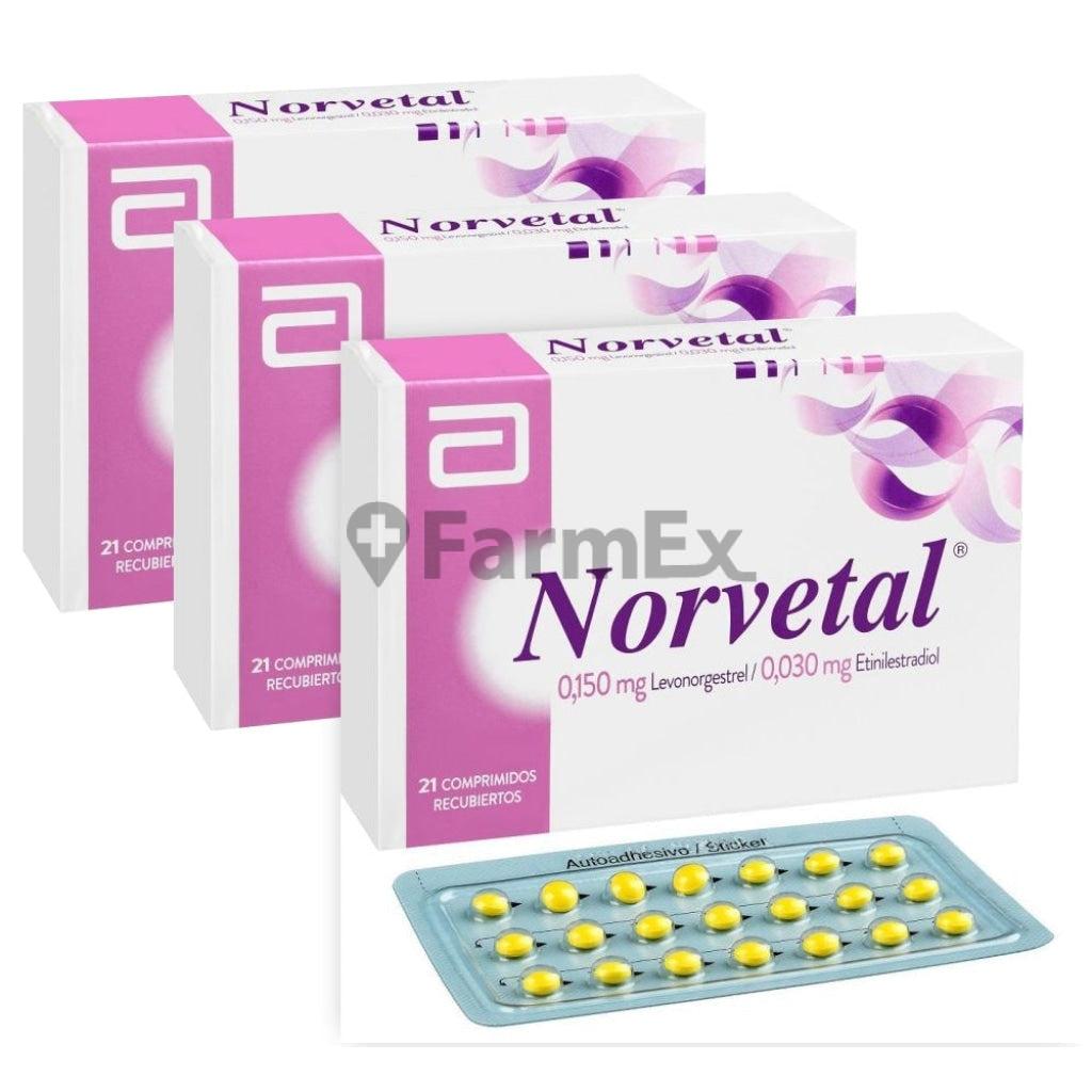 Pack Norvetal x 21 comprimidos tratamiento 3 meses ABBOTT 