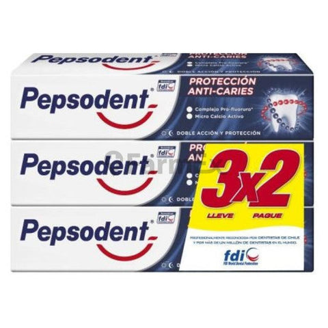 Pack Pepsodent Protección Anti-Caries 3x2 x 130 g c/u