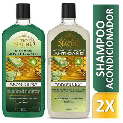 Pack Tio Nacho "Shampoo + Acondicionador" Anti-Daño Aloe Vera Genomma 
