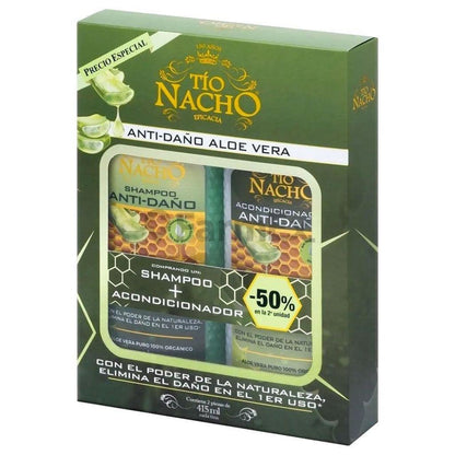 Pack Tio Nacho "Shampoo + Acondicionador" Anti-Daño Aloe Vera Genomma 