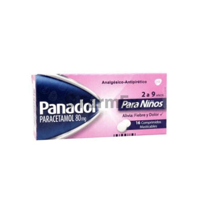 Panadol Infantil 80 mg. x 16 Comprimidos Masticables GLAXO OTC 