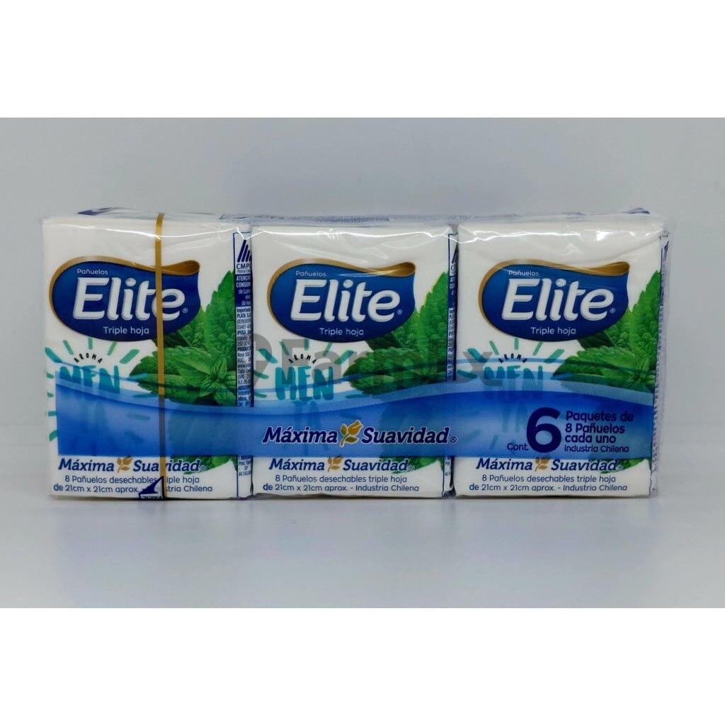 Pañuelos Elite "Paquete de 6 unidades Menta" de 8 pañuelos c/u Elite 