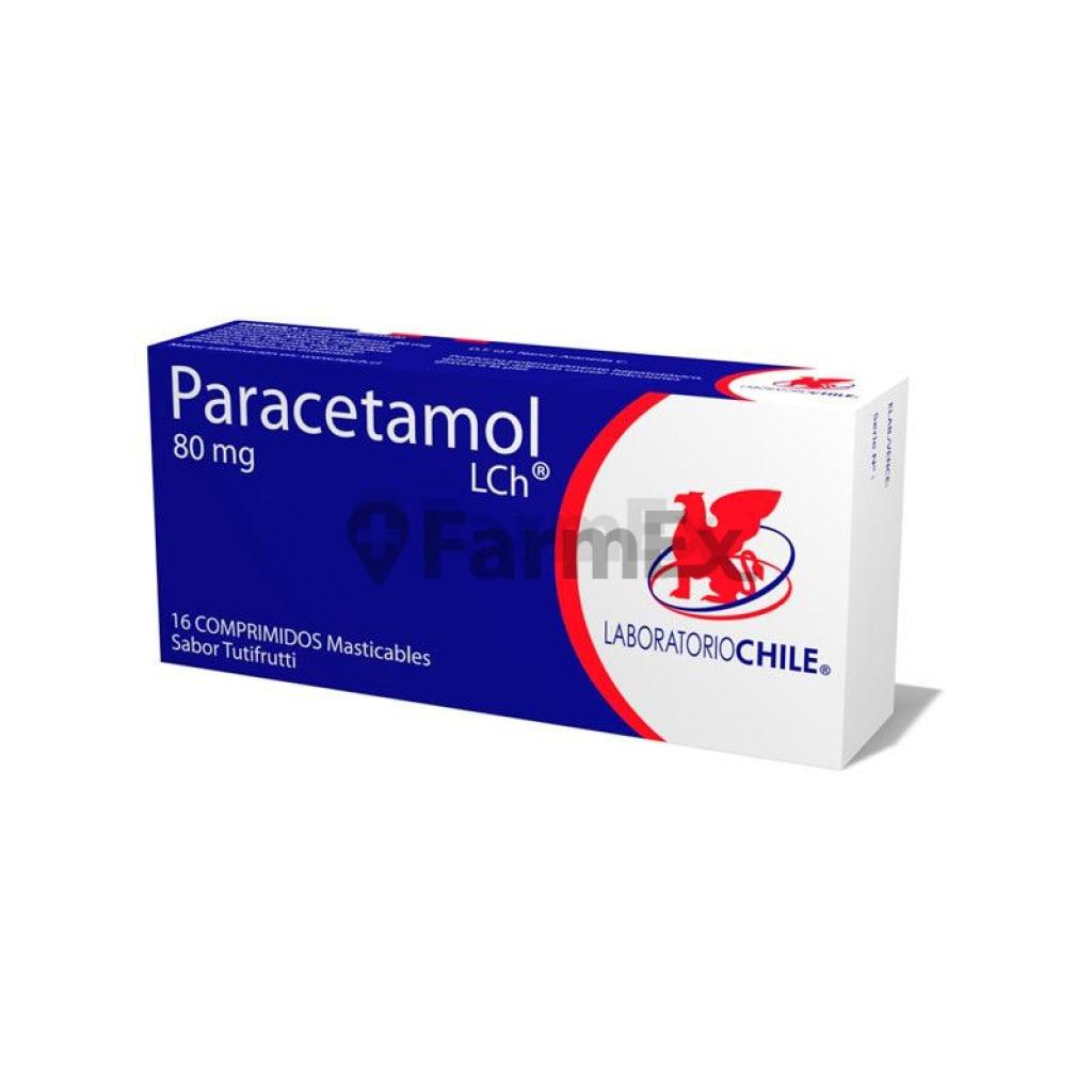 Paracetamol 80 mg x 16 comp LAB. CHILE 