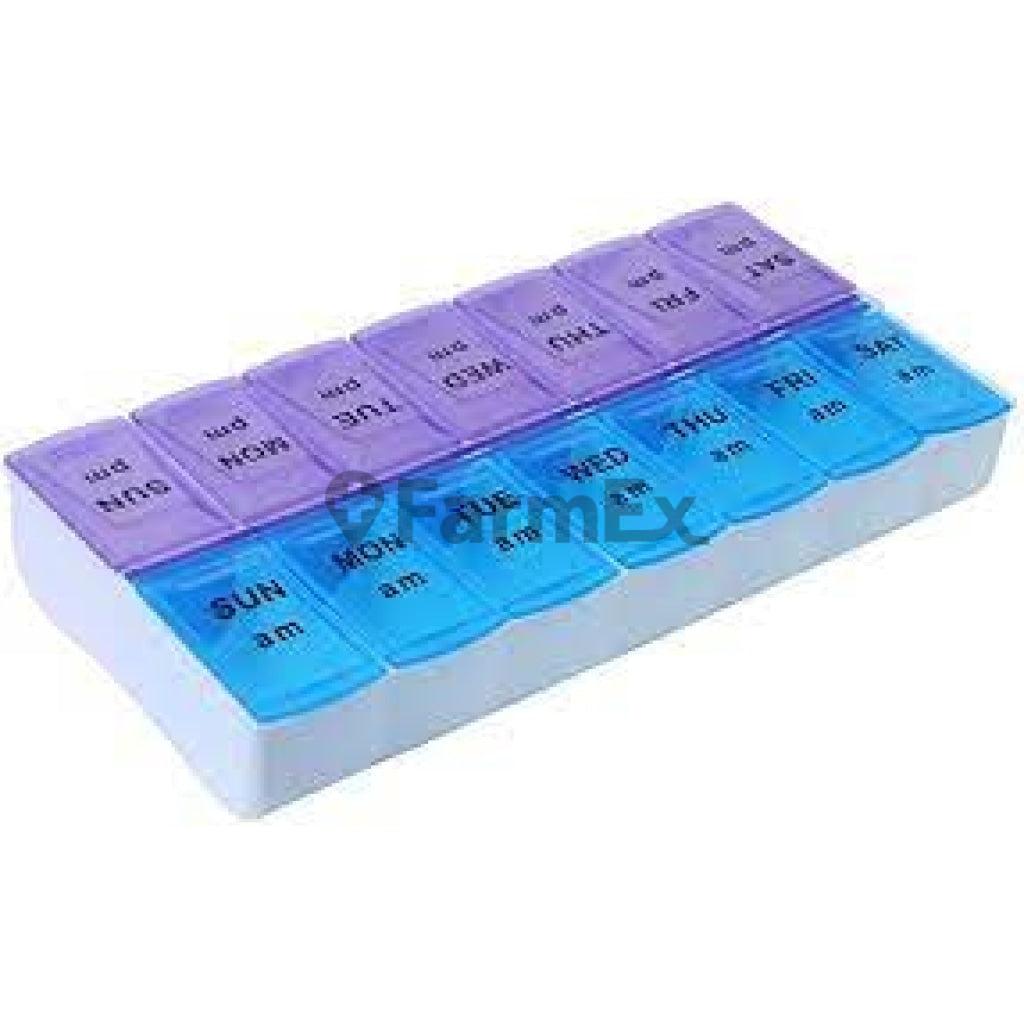 Pastillero Doble "Azul - Morado" Mañana y Tarde x 1 unidad Benett 