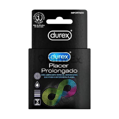 Preservativo Durex Placer prolongado x 3 unidades