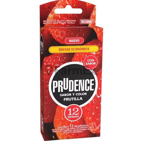 Preservativos Prudence "Sabor y color Frutilla" x 12 unidades