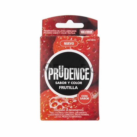 Preservativos Prudence "Sabor y color Frutilla" x 3 unidades