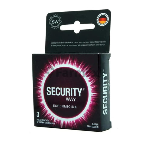 Preservativos Security Way "Espermicida" x 3 unidades