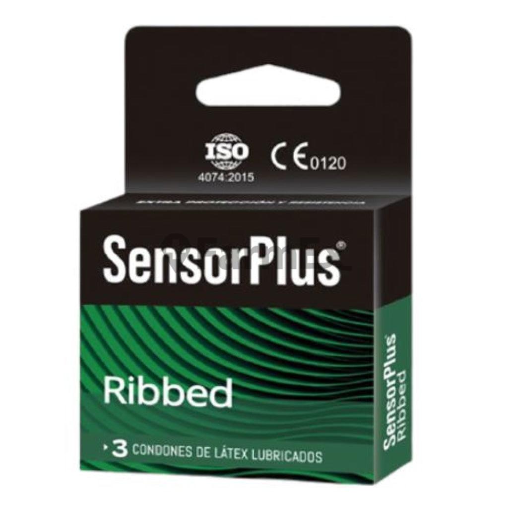 Preservativos SensorPlus Ribbed x 3 unidades pleasure latex 