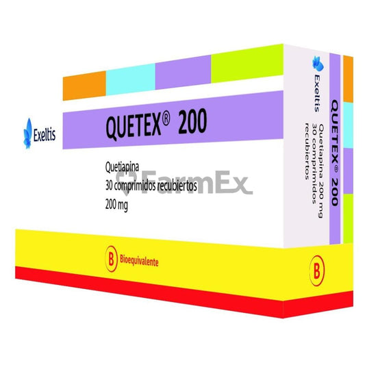 Quetex® 200mg x 30 Comprimidos Recubiertos Exeltis 