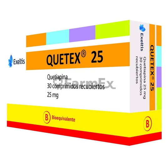 Quetex® 25mg x 30 Comprimidos Recubiertos Exeltis 