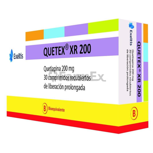 Quetex® XR 200mg x 30 Comprimidos Recubiertos Exeltis 