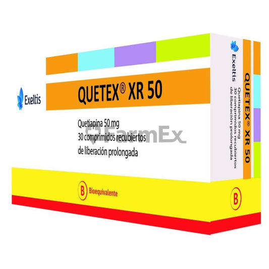 Quetex® XR 50mg x 30 Comprimidos Recubiertos Exeltis 