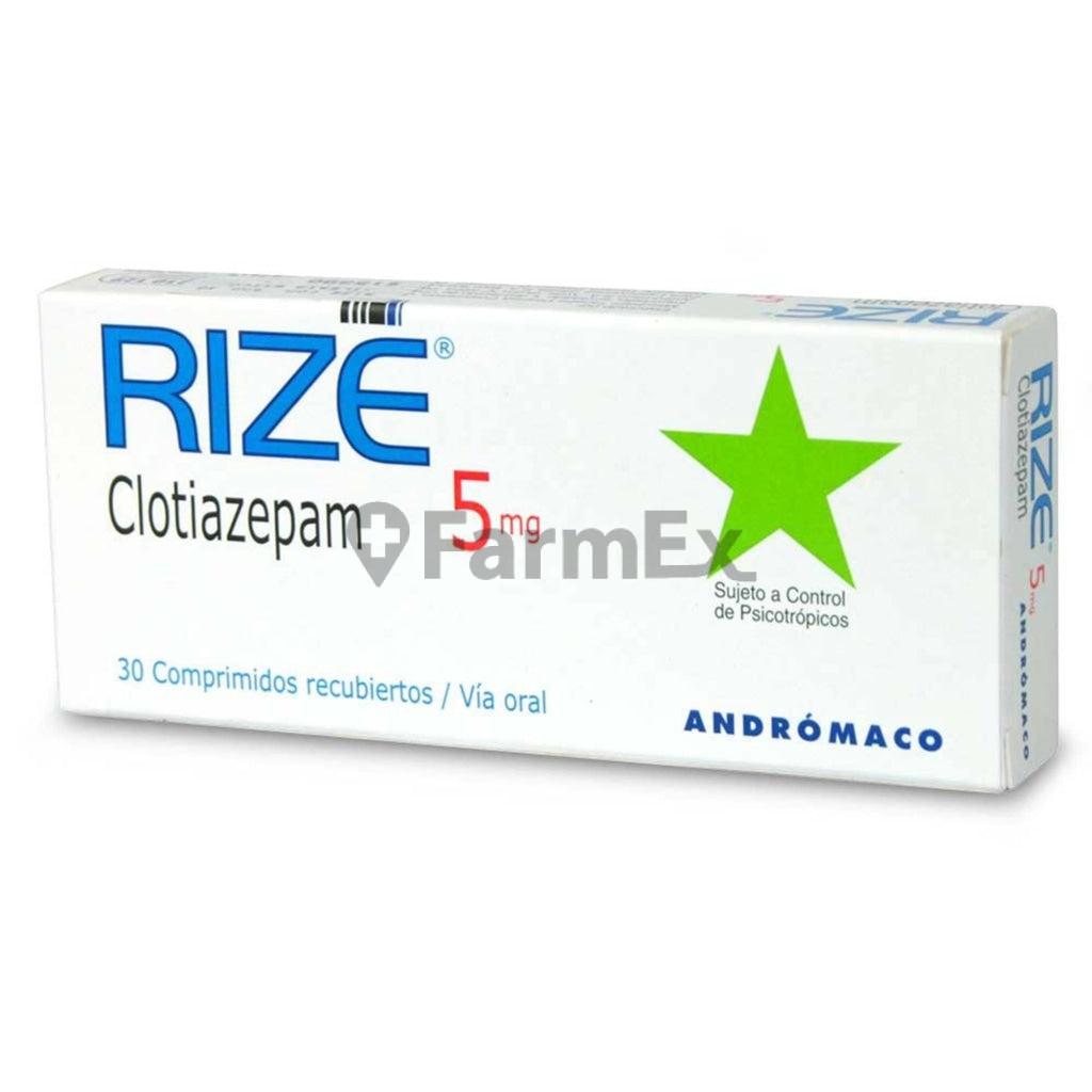 Rize 5 mg x 30 Comprimidos Rec. (Saval) Disponible Solo Para Retiro En Tienda. ANDROMACO 