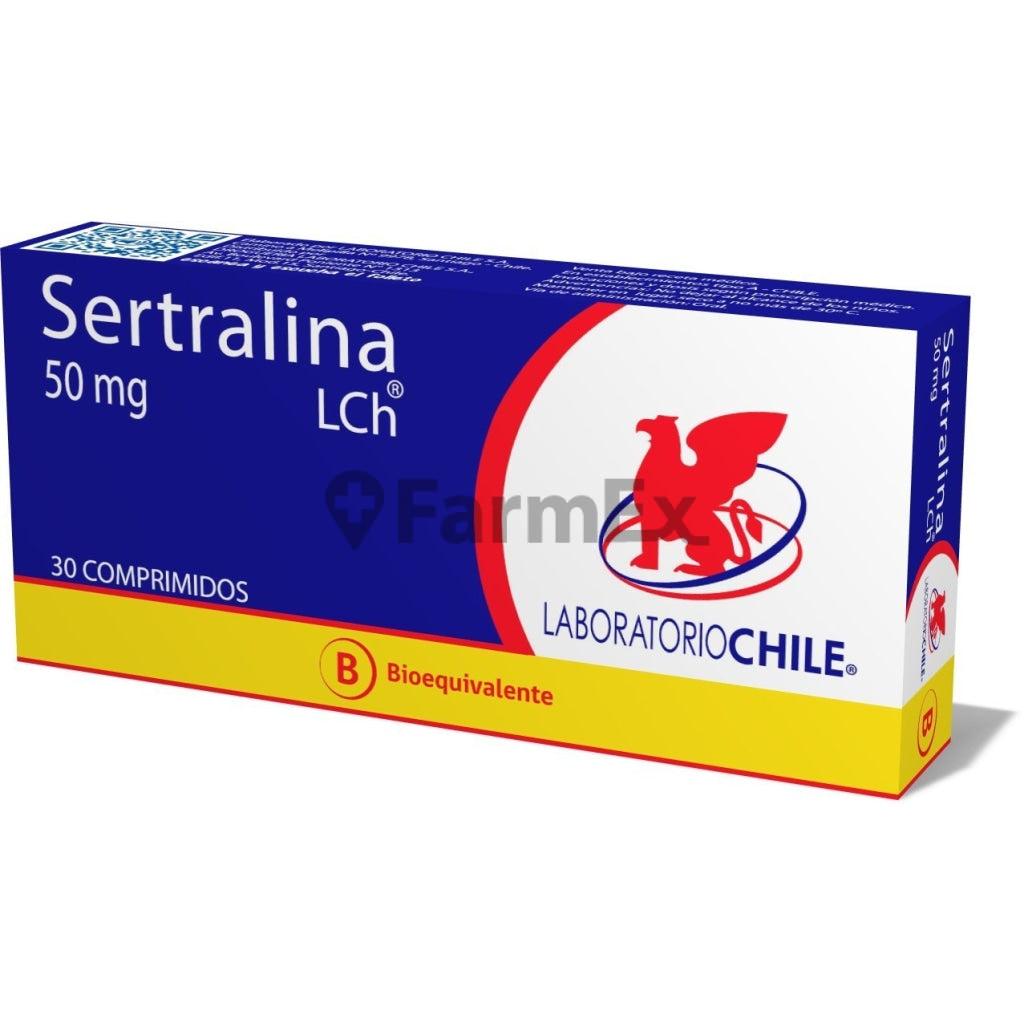 Sertralina 50 mg. x 30 Comprimidos Recubiertos CHILE 