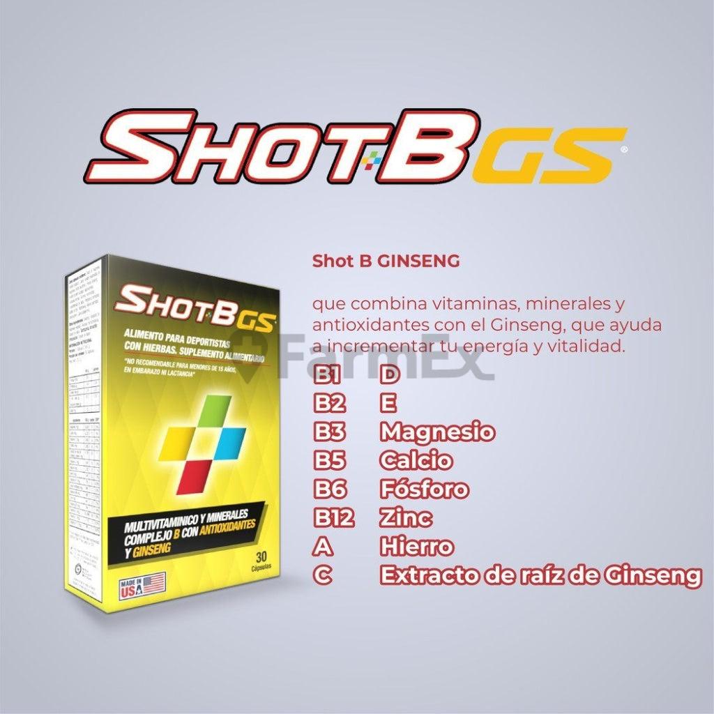 Shot-B GS Multivitaminico x 30 comprimidos Genomma 