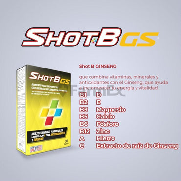 Shot-B GS Multivitaminico x 30 comprimidos Genomma 