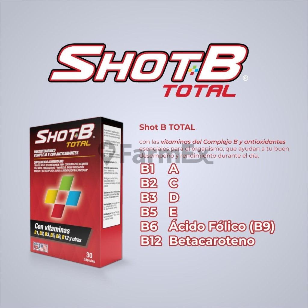 Shot-B Total Multivitamínico x 30 capsulas Genomma 
