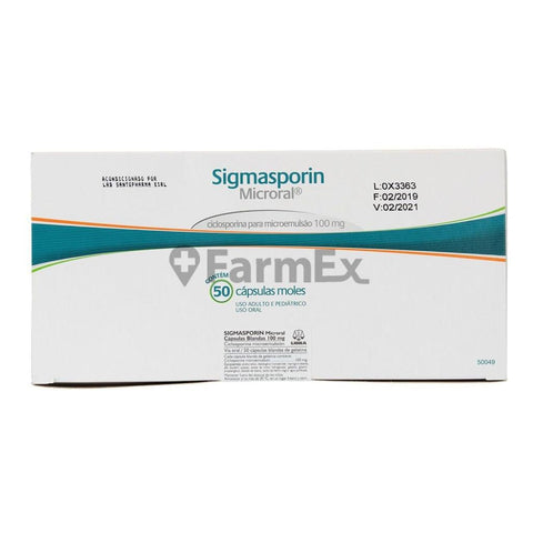 Sigmasporin 100 mg x 50 cápsulas "Ley Cenabast"
