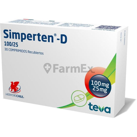 Simperten D 100/25 Comprimidos Recubiertos x 30 CHILE 