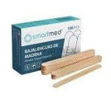 Smartmed Bajalenguas de madera x 100 unidades