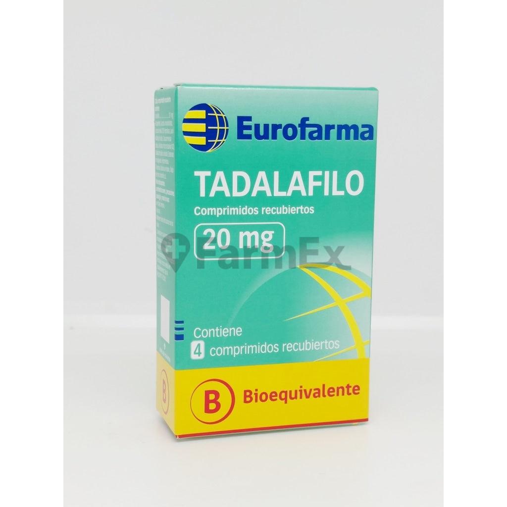 Tadalafilo 20 mg x 4 comprimidos EUROFARMA 