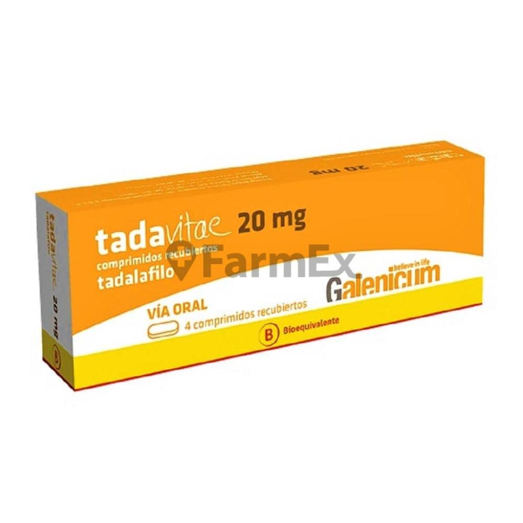 Tadavitae Tadalafilo 20 mg x 4 comprimidos recubiertos GALENICUM 