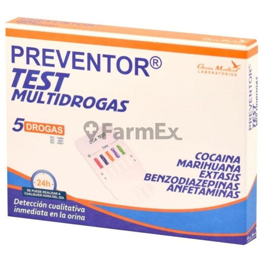 Test Multidrogas Preventor x 5 tipos de drogas Green Medical 