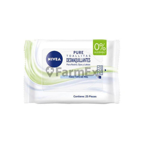 Nivea Toallitas Desmaquillantes Pure Todo Tipo de Piel x 25 unidades