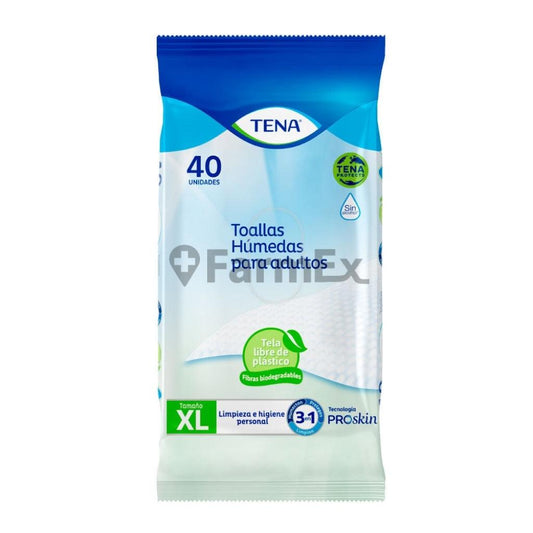 Toallas Húmedas para Adultos "Tamaño XL" x 40 unidades Tena 