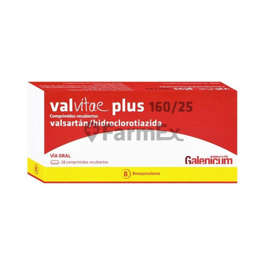 Valvitae Plus Valsartán 160/25 x 28 comprimidos Recubiertos GALENICUM 