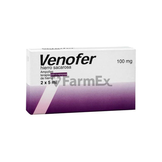 Venofer 100 mg / 5 ml x 2 ampollas GRUNENTHAL 