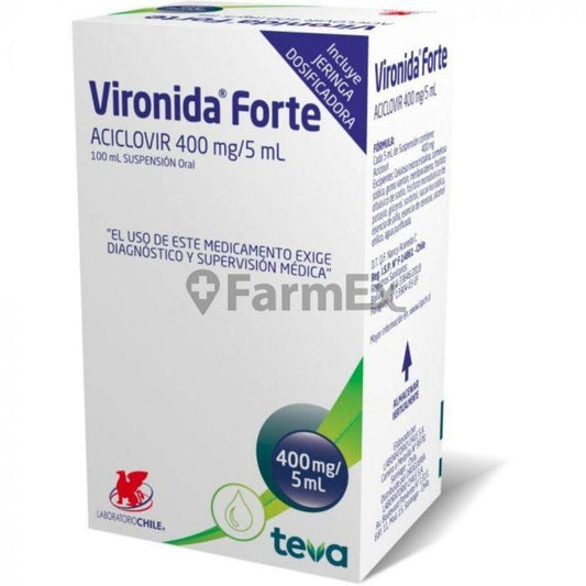 Vironida Forte Suspension Oral 400 mg / 5 ml x 100 ml CHILE 