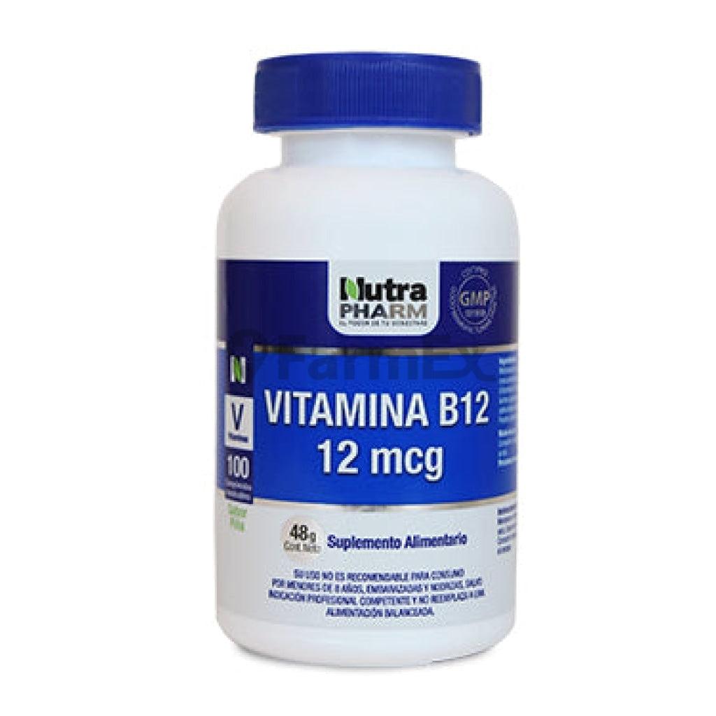 Vitamina B12 12 mcg x 100 comprimidos nutrapharm 