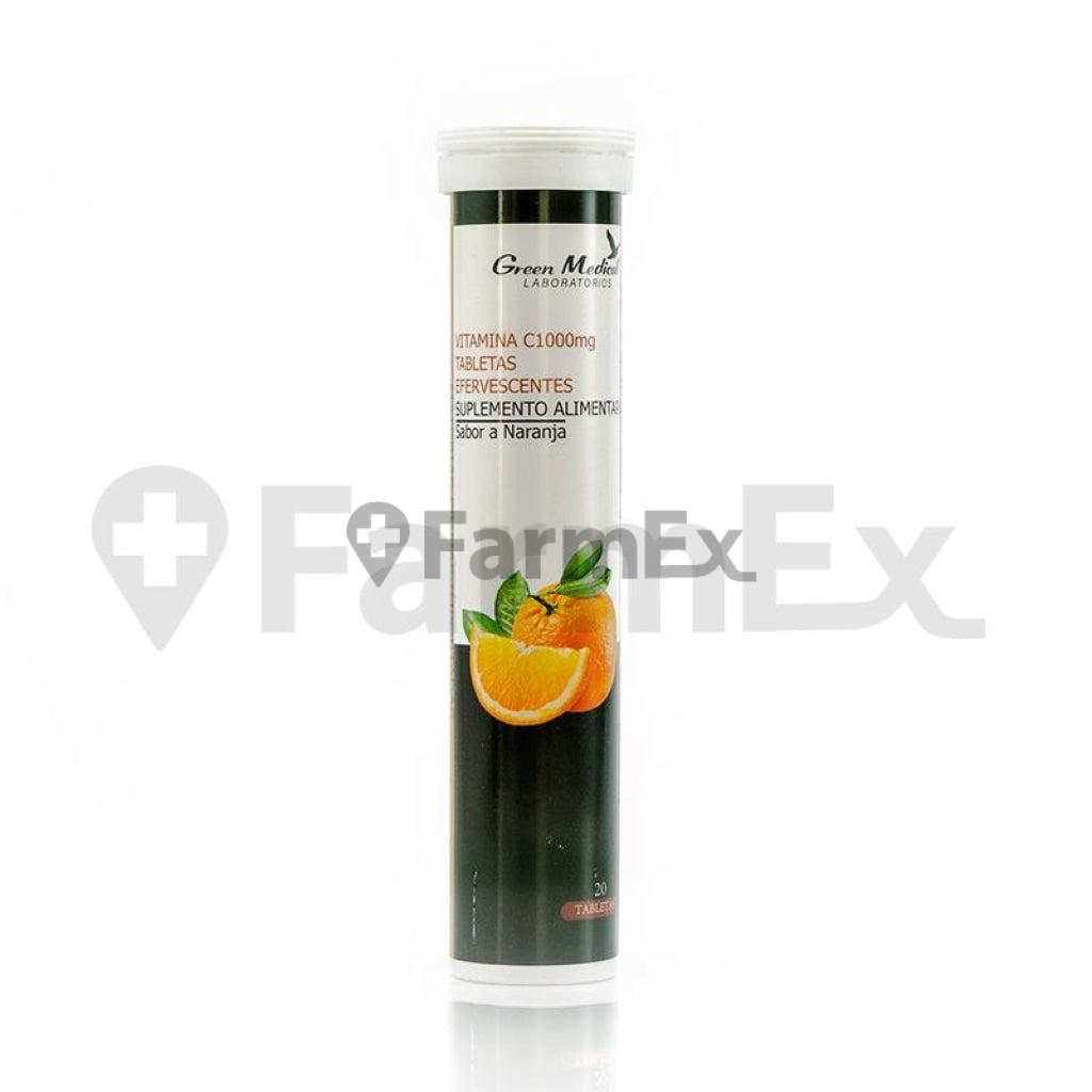 Vitamina C 1 g x 20 Tabletas Efervescentes Green medical 