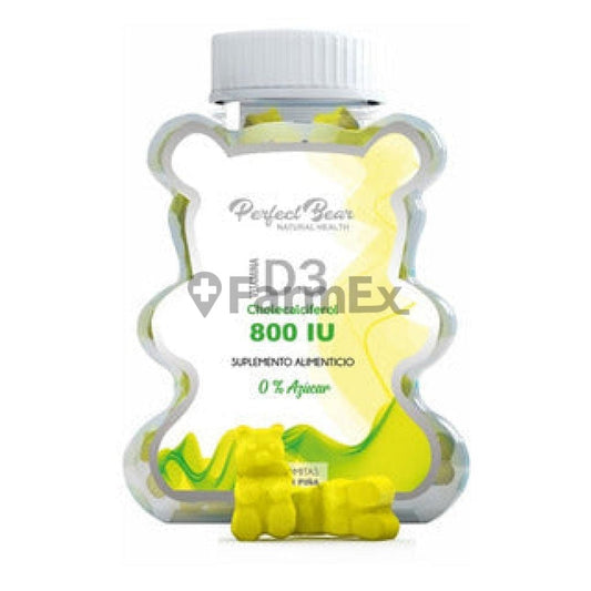Vitamina D3 800 IU "Sabor Piña" x 60 gomitas Perfect Bear 