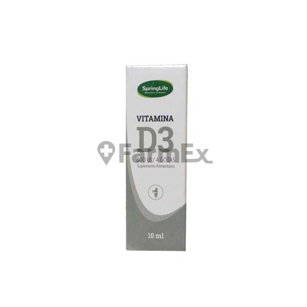 Vitamina D3 800 UI / 4 gotas x 10 mL SPRINGLIFE 
