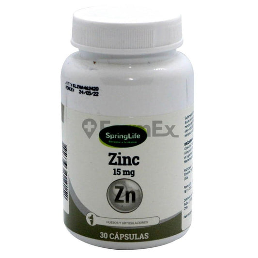 Zinc 15 mg x 30 capsulas SPRINGLIFE 