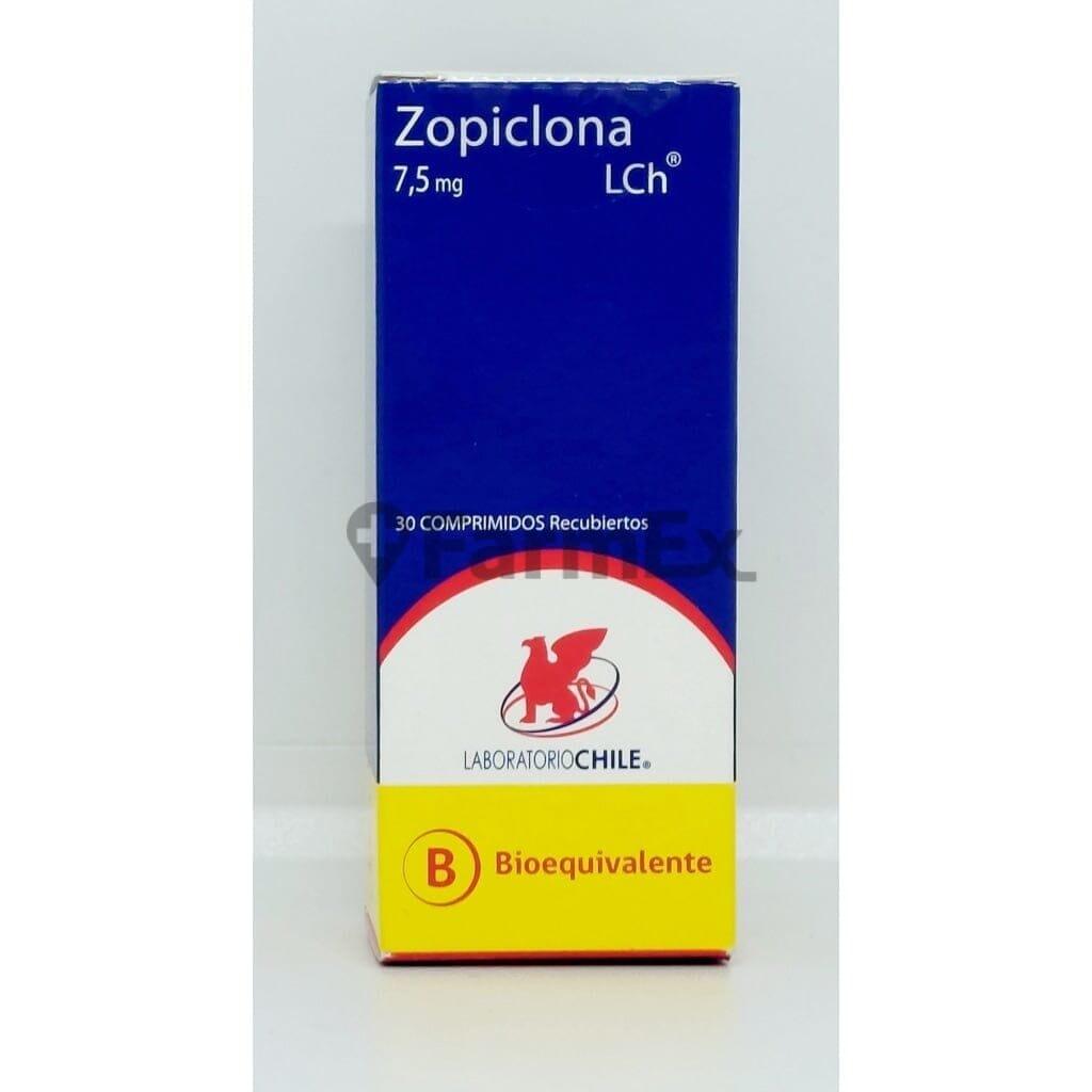 Zopiclona 7,5 mg x 30 comprimidos "Ley Cenabast" LAB. CHILE 