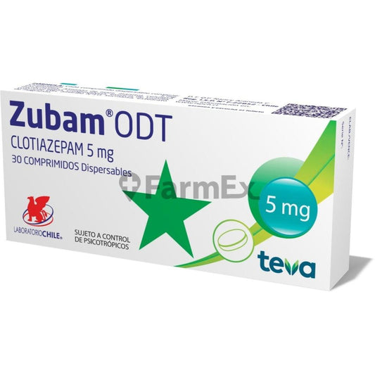 Zubam ODT 5 mg x 30 comprimidos (Venta Solo En Sucursal) LAB. CHILE 